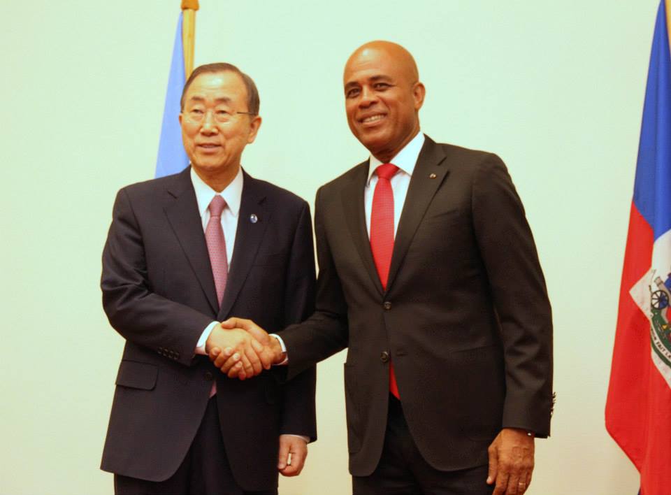 Rencontre à Port-au-Prince du Président de la République et du Secrétaire Général des Nations-Unies, Monsieur Ban Ki-Moon