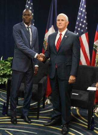 Le président Jovenel Moïse rencontre le Vice-président américain Mike Pence à Miami