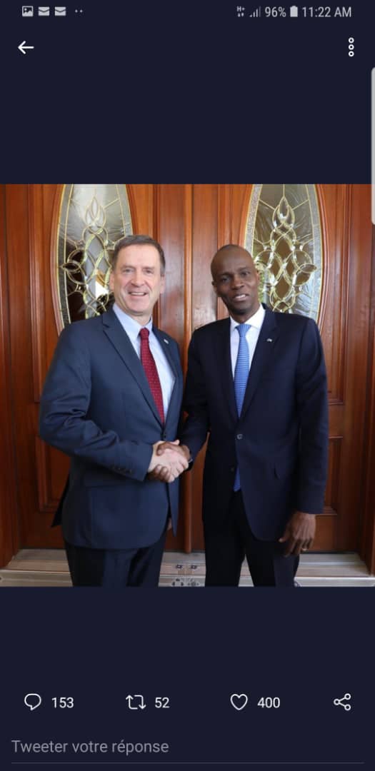 Mark Green, administrateur de l’USAID reçu par le Président Jovenel Moïse